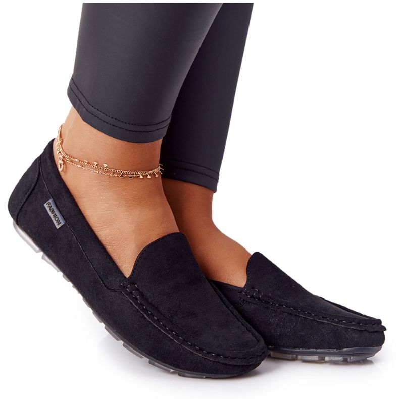 PH1 Mocasini din piele neagră San Marino din piele de căprioară negru