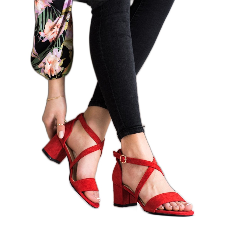 Sandale cu dungi Sergio Leone roșu