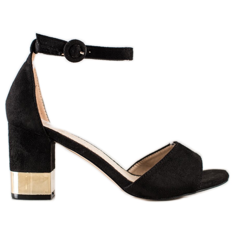 Filippo Sandale Cu Toc Decorativ negru Filippo Sandale Cu Toc Decorativ negru