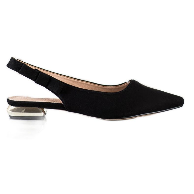 Filippo Sandale negre cu toc deschis negru