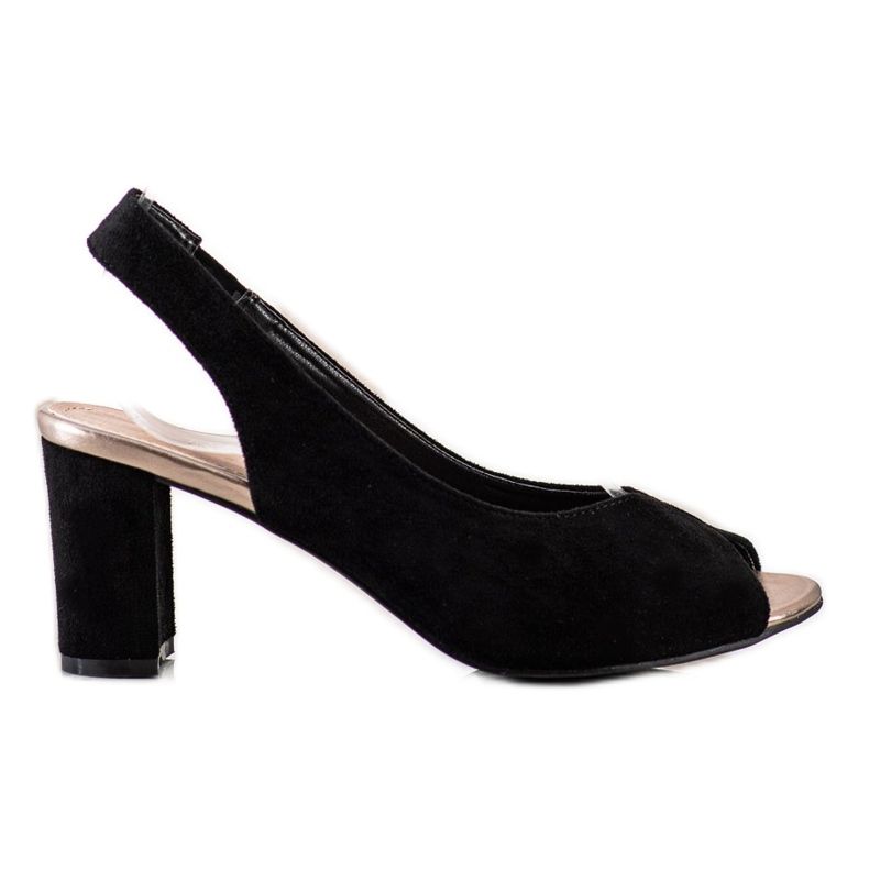 Evento Sandale din piele de căprioară pe o bară negru