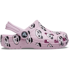 Crocs pentru copii Sabot clasic cu imprimeu Panda roz deschis 206999 6GD