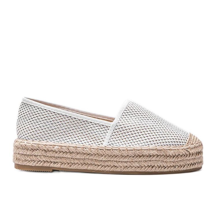 Espadrile albe pe talpa groasă Lia
