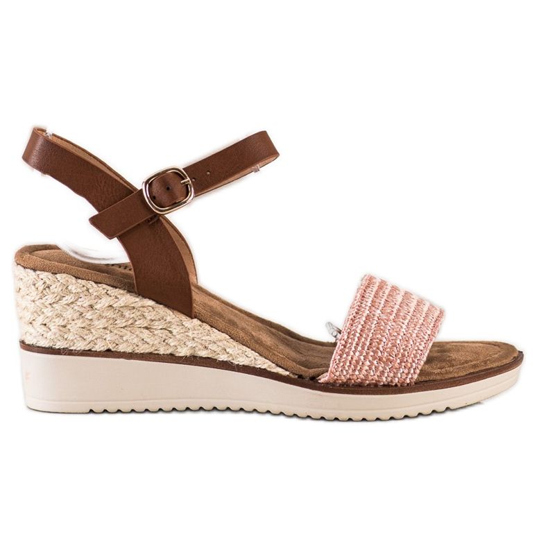 Evento Sandale ușoare împletite maro roz
