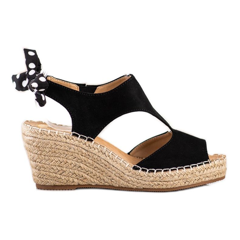 Evento Sandale Espadrile Cu Arc negru Evento Sandale Espadrile Cu Arc negru
