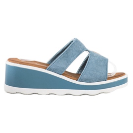 Weide Sandale cu pană albastru Weide Sandale cu pană albastru