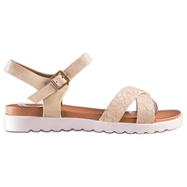 Weide Sandale bej cu piele ecologică Weide Sandale bej cu piele ecologică