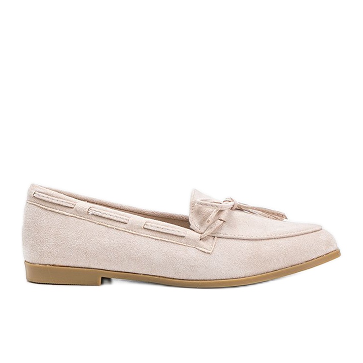 Mocasini bej din piele ecologică Kierra