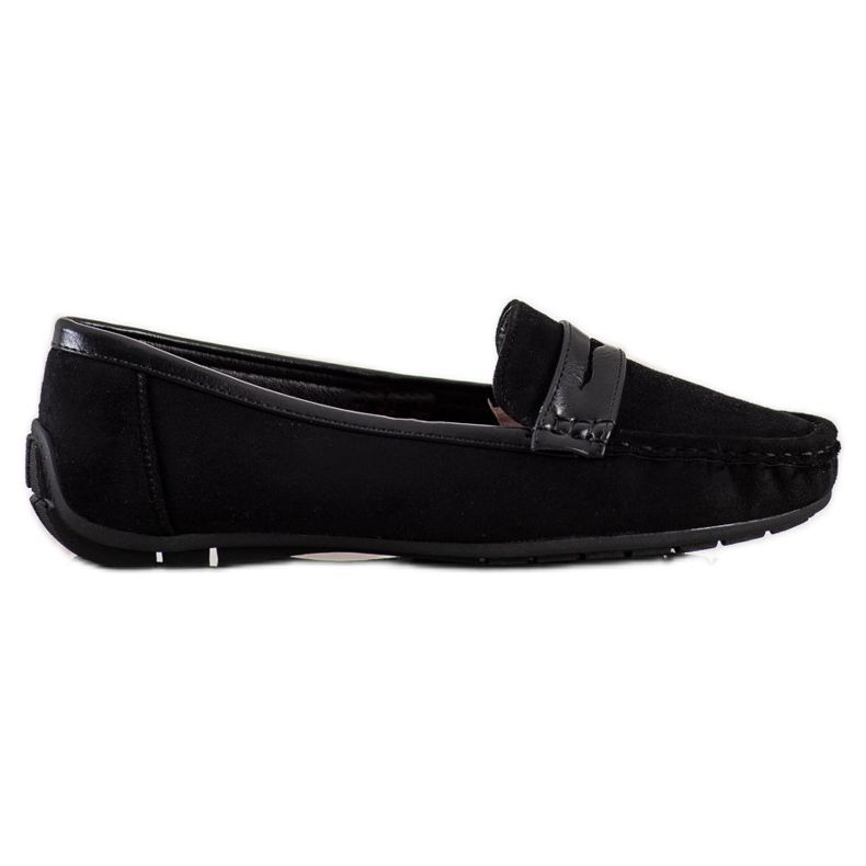 SHELOVET Mocasini negri confortabili negru SHELOVET Mocasini negri confortabili negru
