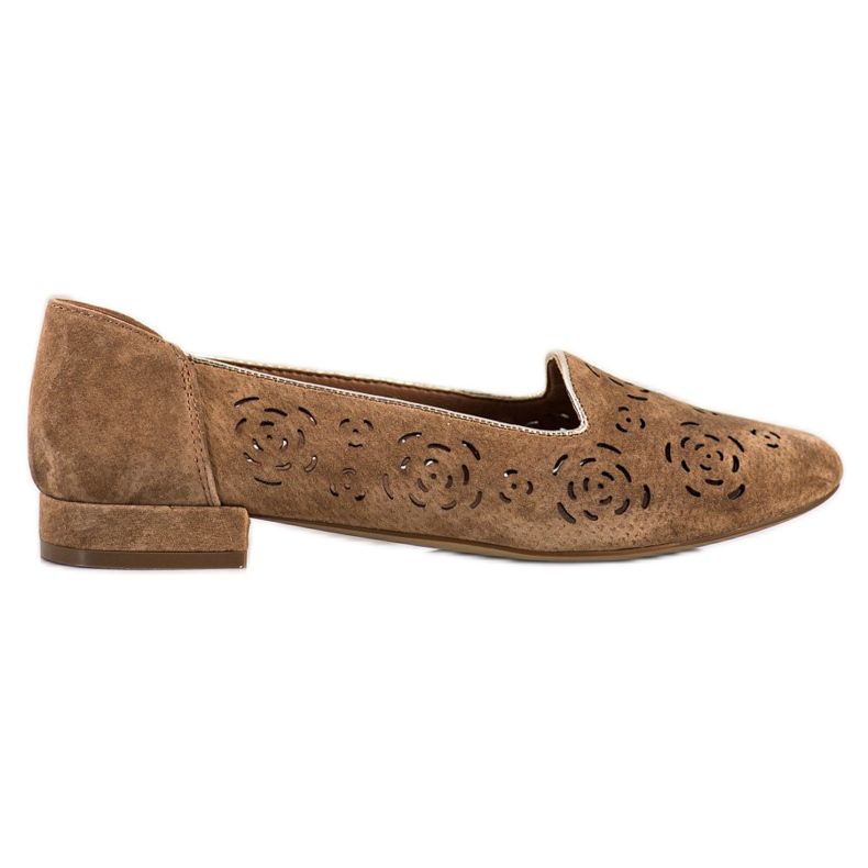 Pompe din piele cu trandafiri Sergio Leone maro