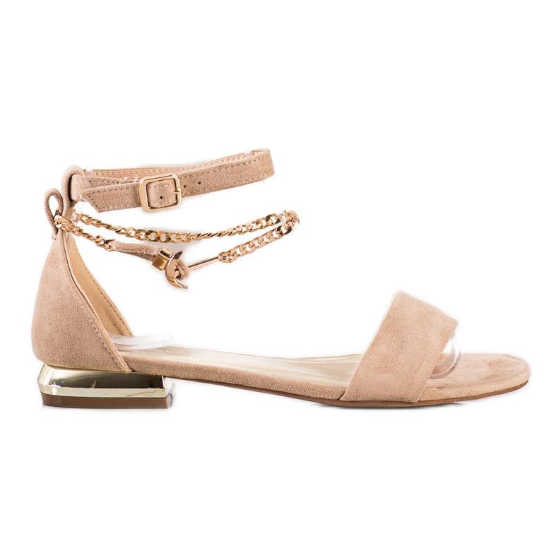 Sandale Cu Lanț Decorativ VINCEZA maro