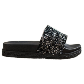 Seastar Papuci la modă pe Paltform negru argint