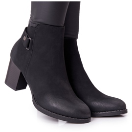 PJ1 Cizme calde pentru femei pe toc Nubuck Negru de neoprit PJ1 Cizme calde pentru femei pe toc Nubuck Negru de neoprit