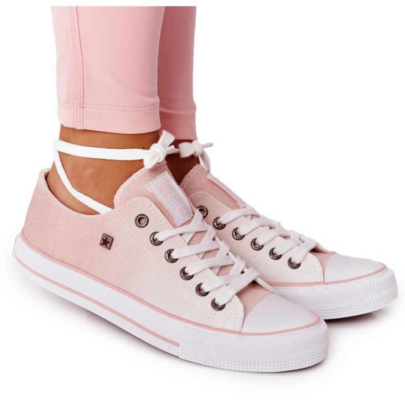 Adidași pentru femei Big Star HH274127 Ombre Pink alb roz