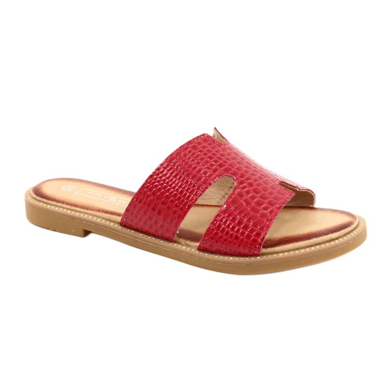 Filippo Flip -flops -uri strălucitoare ale femeilor roșii strălucitoare roșu