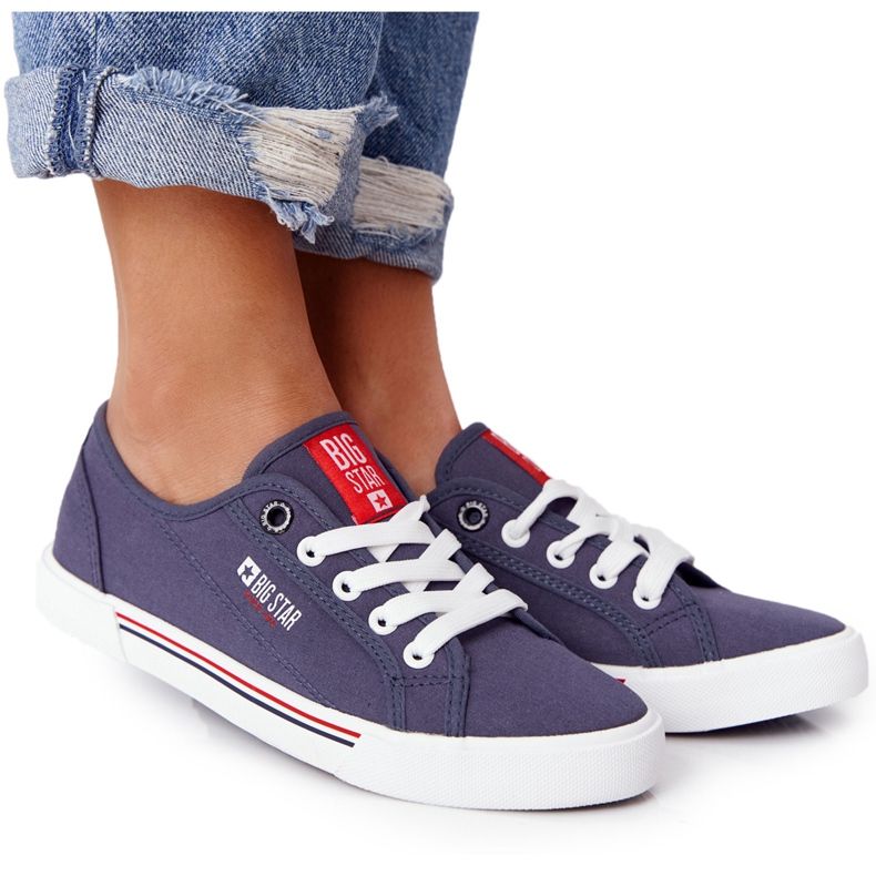Adidași pentru femei Big Star HH274063 Blue Navy albastru marin