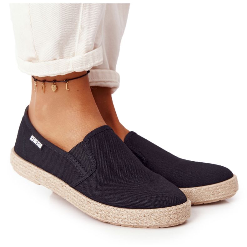 Espadrile negre pe talpă împletită Big Star DD274017 negru