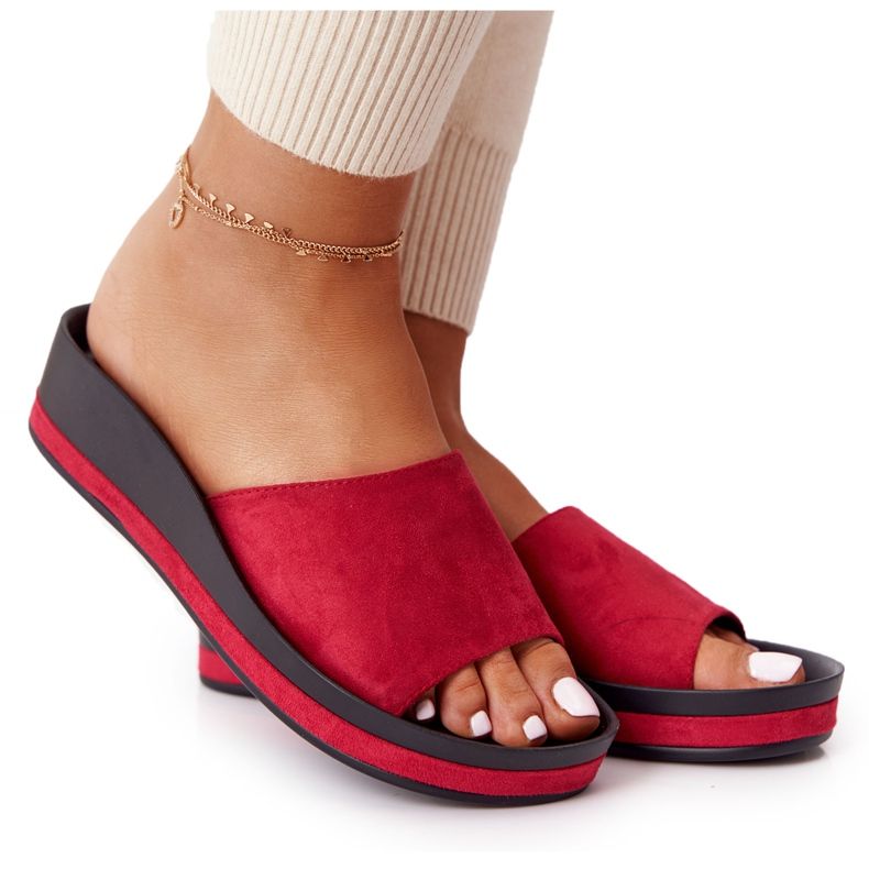 Papuci Pe Pană Vinceza 21-17113 Roșu negru