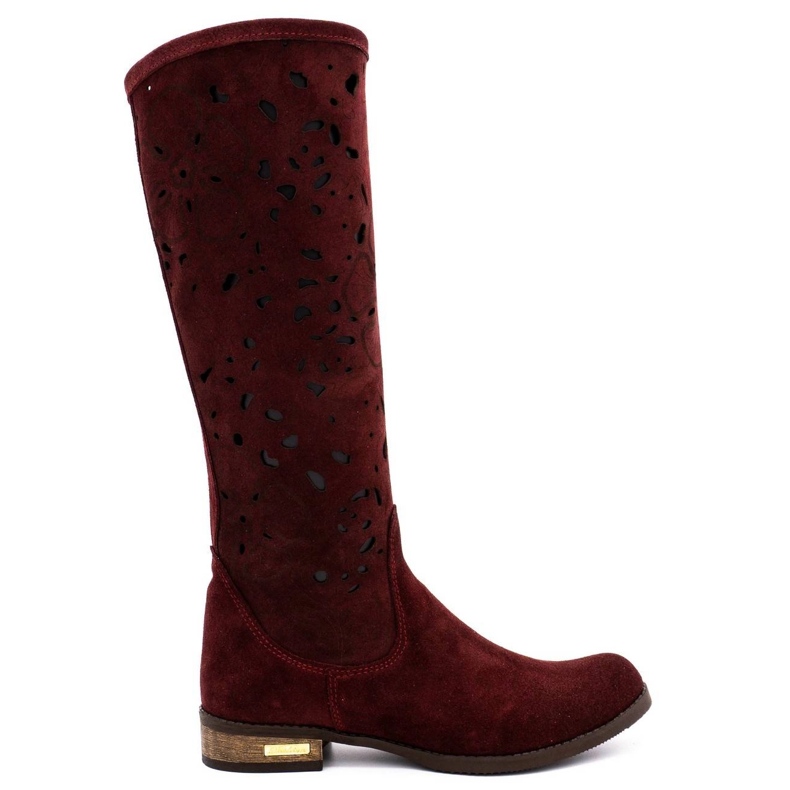 Olivier Cizme ajurate pentru femei Flori de claret roșu