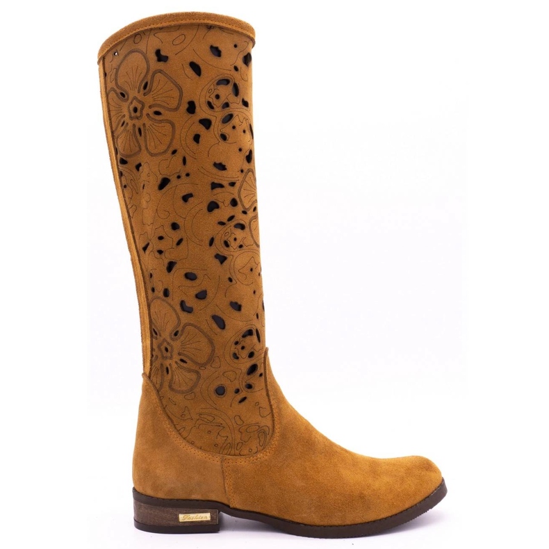 Olivier Cizme ajurate pentru femei Flori roșii maro