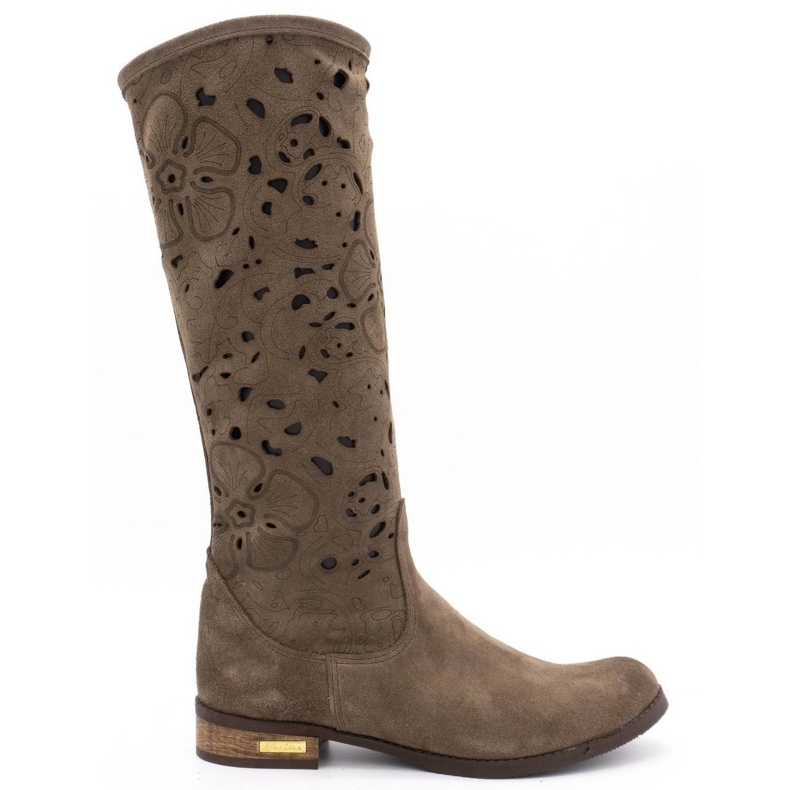 Olivier Cizme ajurate pentru femei Flori maro