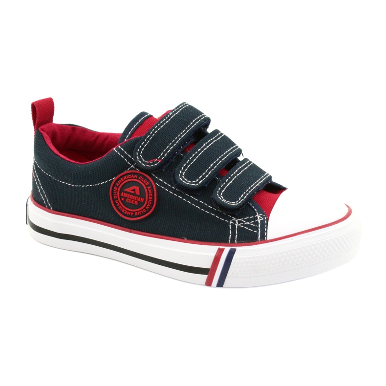 Pantofi pentru copii cu velcro American Club LH61 Bleumarin albastru