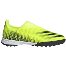 Ghete de fotbal Adidas X Ghosted.3 Ll Tf Junior galben-negru FW6982