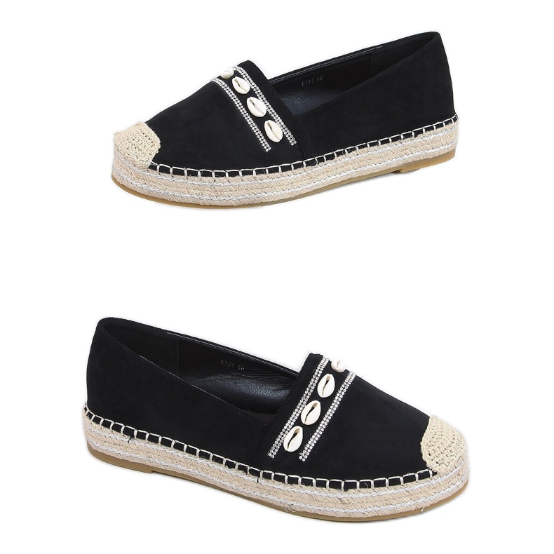Espadrile negre cu scoici 6771 Negru Espadrile negre cu scoici 6771 Negru