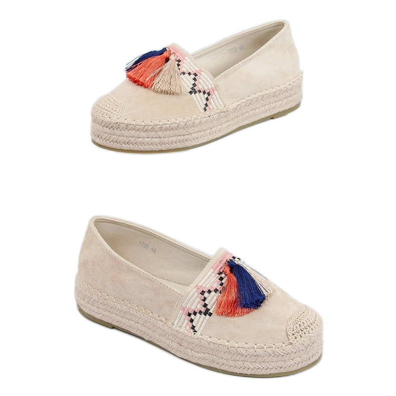 Espadrile cu franjuri bej 1735 Bej