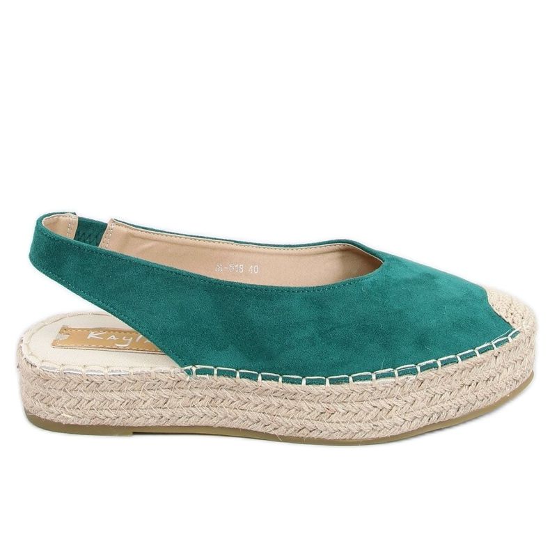 Espadrile verzi cu toc deschis M-518 Verde