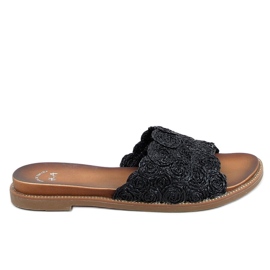 Papuci negri negri pentru femei H006 Negru Papuci negri negri pentru femei H006 Negru