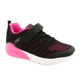 American Club Încălțăminte sport fete cu velcro RL11 negru / roz American Club Încălțăminte sport fete cu velcro RL11 negru / roz