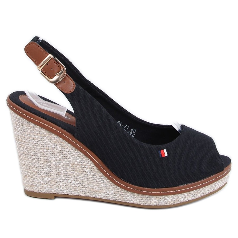 Sandale negre pe pene BL-71 Negru