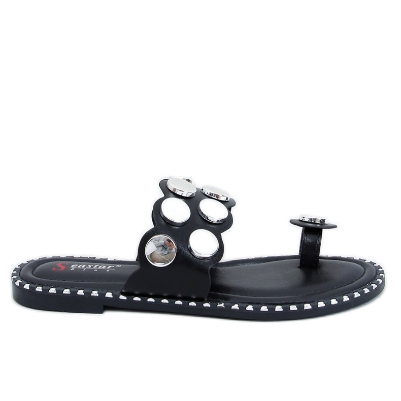 Negru SK78P Flip-flops negru argint
