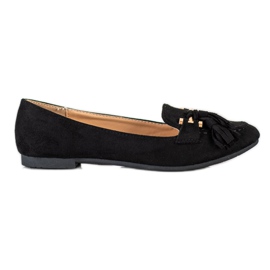 Kayla Mocasini la modă negru de aur Kayla Mocasini la modă negru de aur