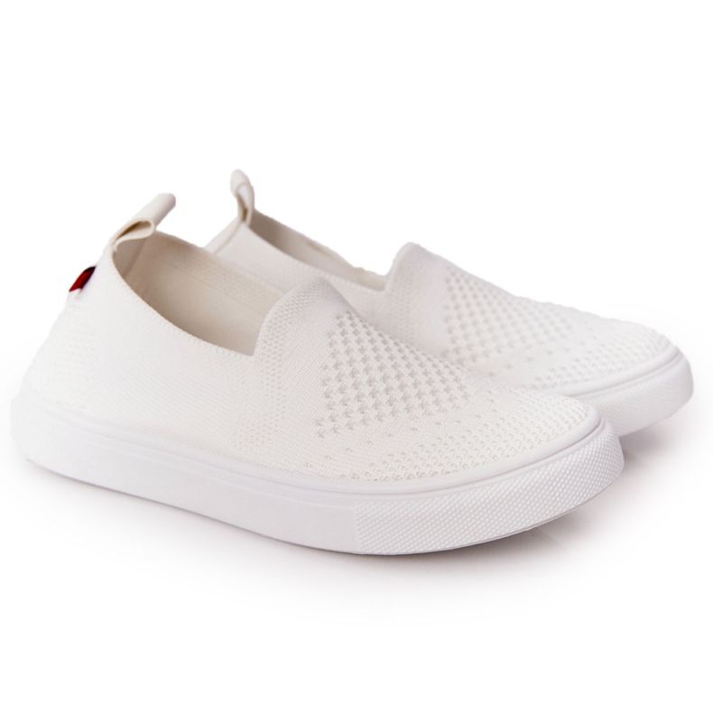 Adidași alunecați albi pentru copii Big Star HH374105 Slip-On