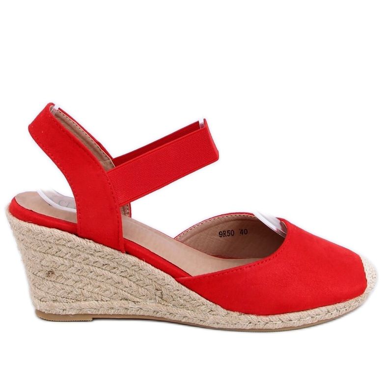Espadrile roșii pe pene, roșu 9R50 Roșu Espadrile roșii pe pene, roșu 9R50 Roșu