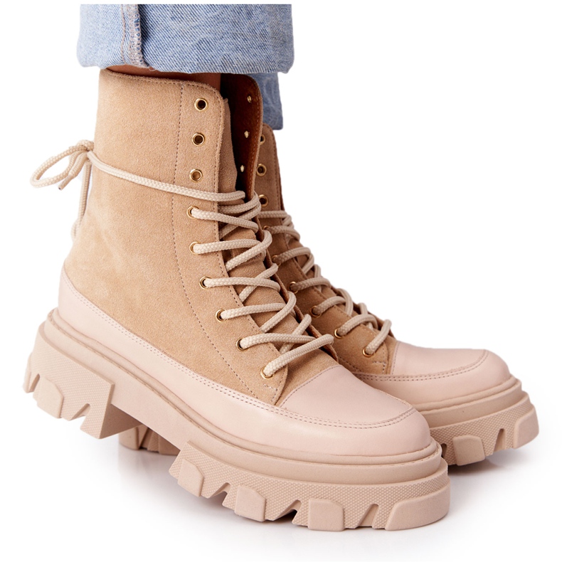 Lewski Shoes Cizme din piele de căprioară Lucrări Lewski Pantofi 3007-0 Nisip bej multicolor