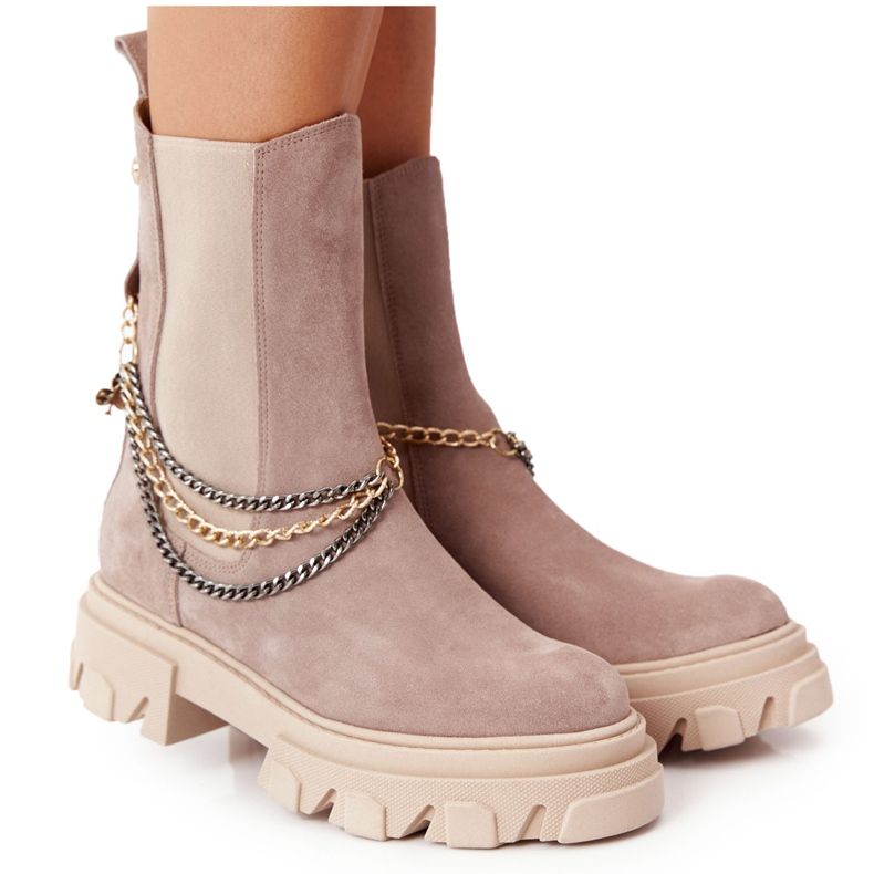 Lewski Shoes Pantofi Chelsea din piele de căprioară Lucrări Lewski 2998-0 Bej