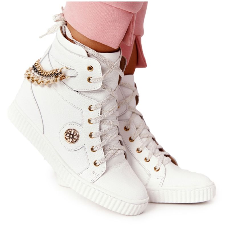 Lewski Shoes Pantofi sport din piele cu pantofi Lewski 3004-0 Alb