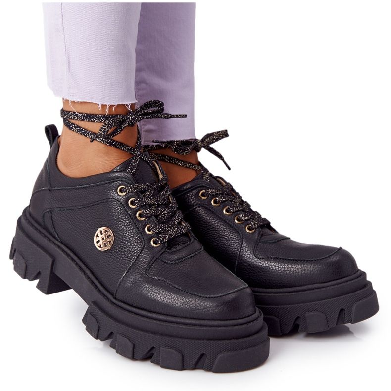 Lewski Shoes Pantofi Oxfords Lewski din piele 3011-0 negru