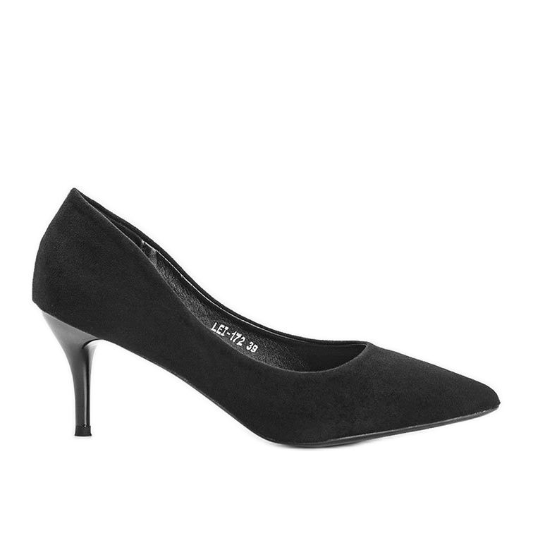 Pompă neagră pe toc stiletto din Anissa cu piele ecologică negru