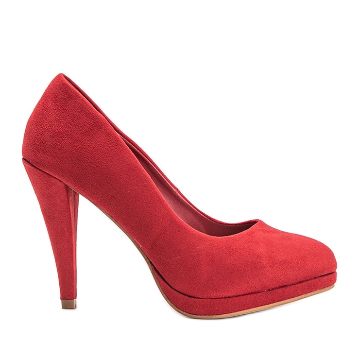 Pompe roșii din piele ecologică de pe platforma Chana roșu