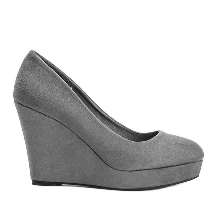 BM Pompă gri din piele ecologică pe pană Karilla