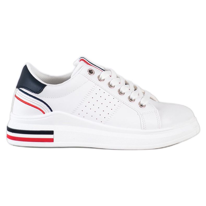 SHELOVET Adidași din piele ecologică alb roșu albastru marin