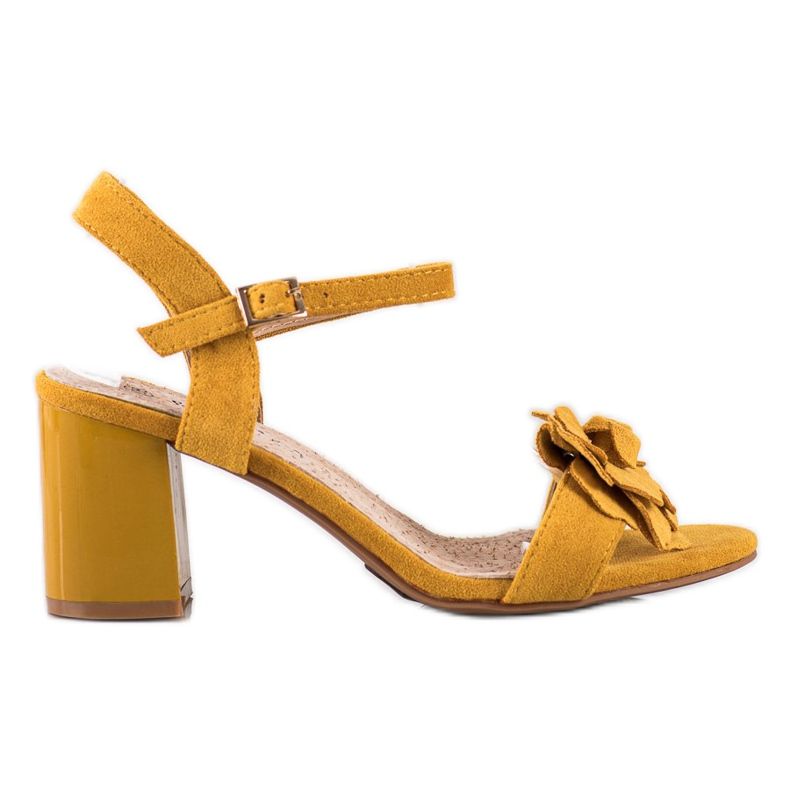 S. BARSKI Sandale Cu Floare S.BARSKI. galben