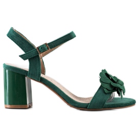 S. BARSKI Sandale Cu Floare S.BARSKI verde S. BARSKI Sandale Cu Floare S.BARSKI verde