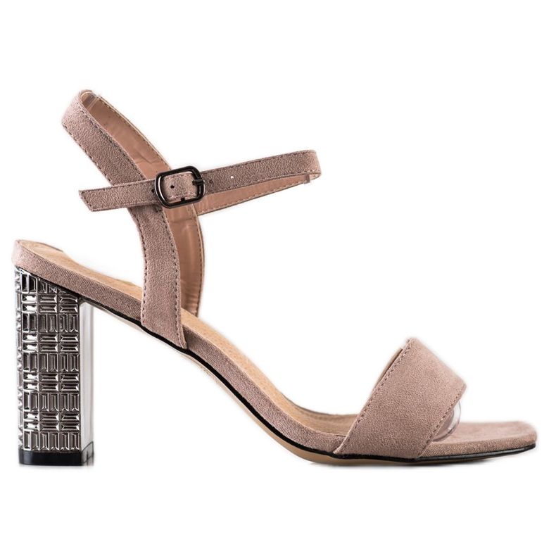 S. BARSKI Sandale Kalsic cu toc decorativ bej