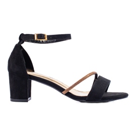 Goodin Sandale elegante cu zirconiu cubic negru