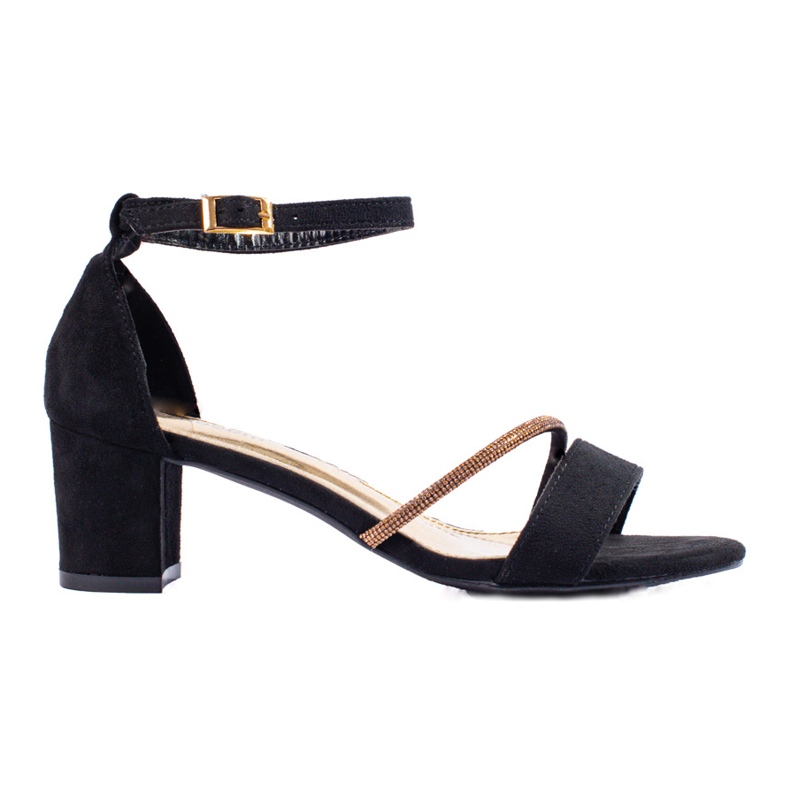 Goodin Sandale elegante cu zirconiu cubic negru